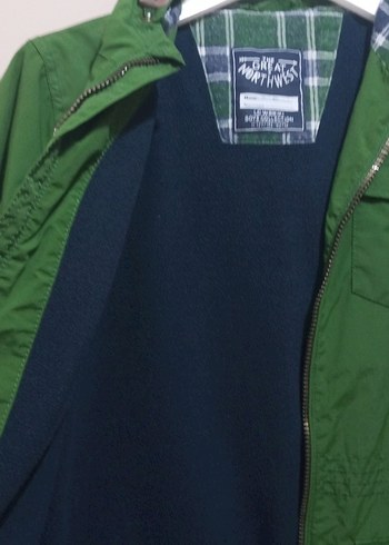 Erkek Çocuk Parlak Yeşil Fermuarlı Ceket - Görsel 5