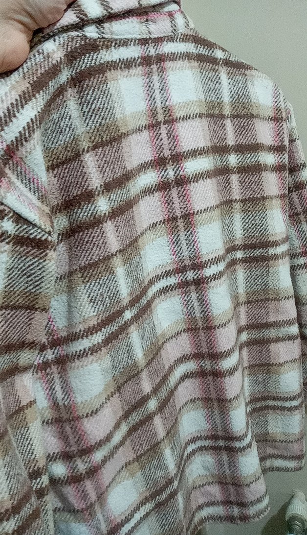 Düğmeli Ekose Desenli Kadın Gömlek - Görsel 5