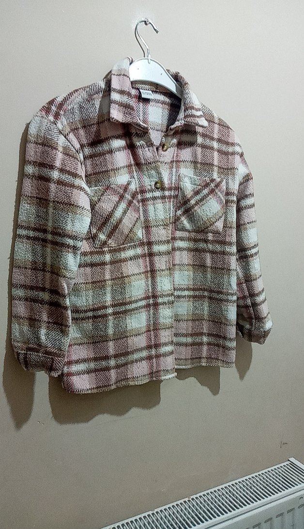 Düğmeli Ekose Desenli Kadın Gömlek - Görsel 4