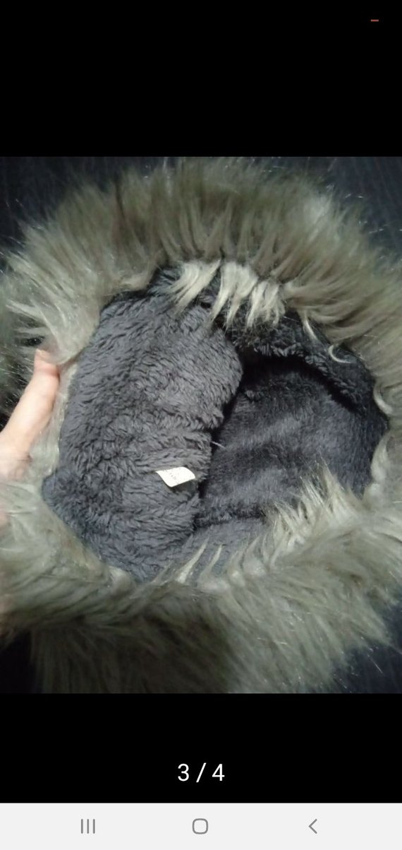 Gri Kürklü Kadın Örgü Bere - Görsel 2