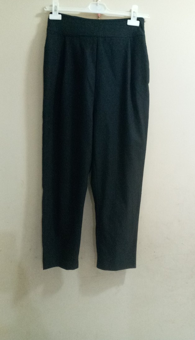 Siyah Kadın Kumaş Pantolon  Boy - Görsel 2