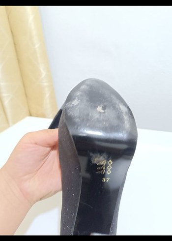 37 Beden Siyah Simli Stiletto Topuklu Kadın Ayakkabı