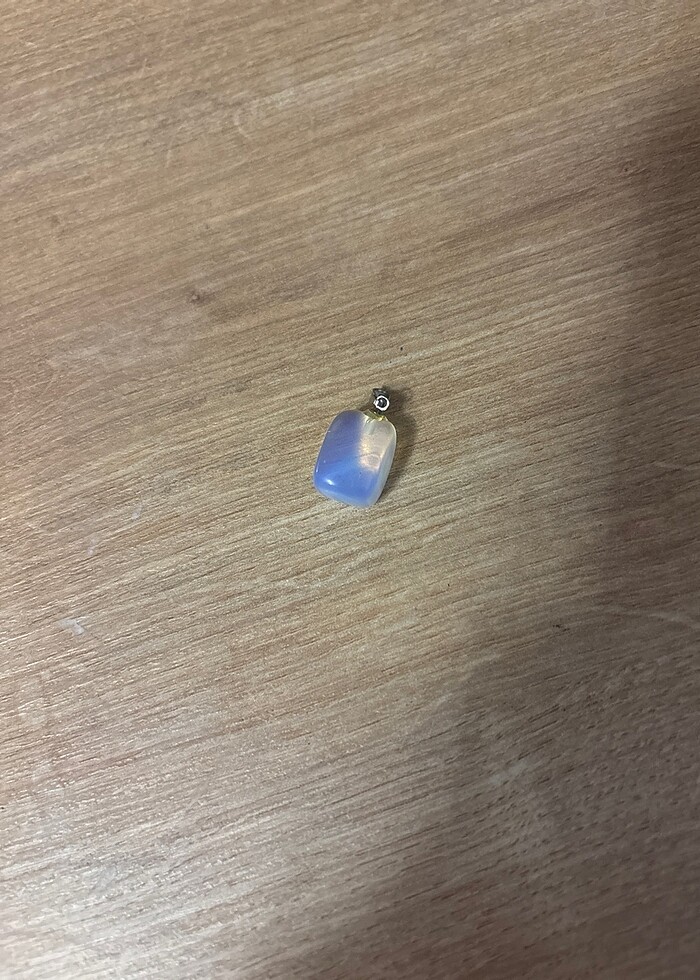 Ay taşı doğal taş kolye ucu - Görsel 2