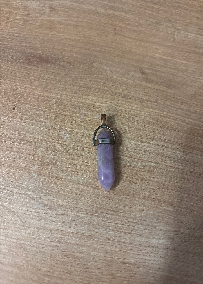 Ametist taşı doğal kolye ucu - Görsel 2