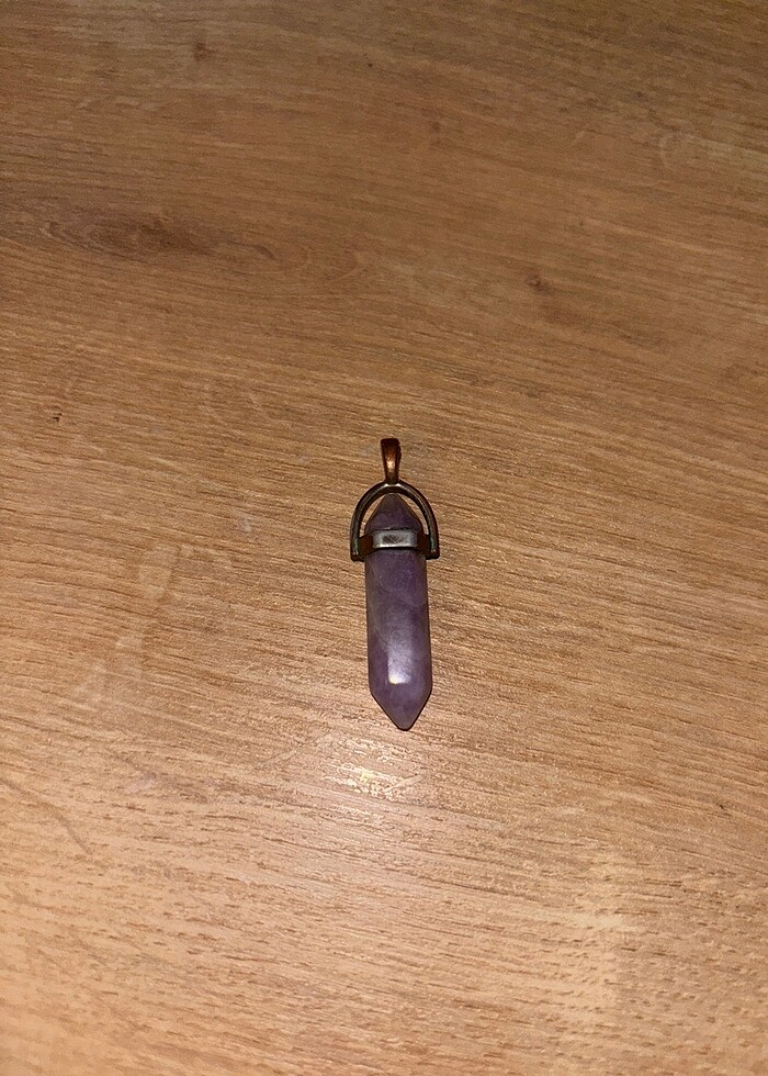 Ametist taşı doğal kolye ucu - Görsel 3