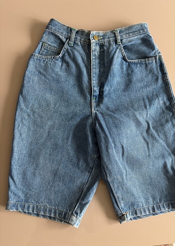 Uzun jean şort - Görsel 2