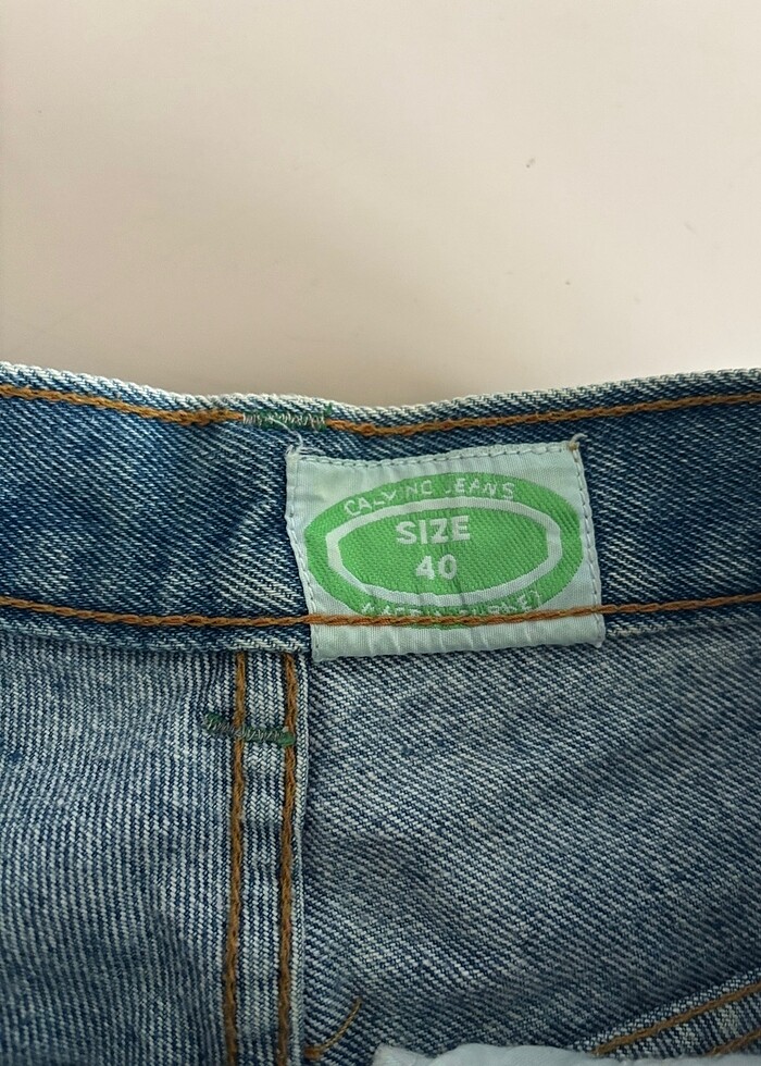 Uzun jean şort - Görsel 5