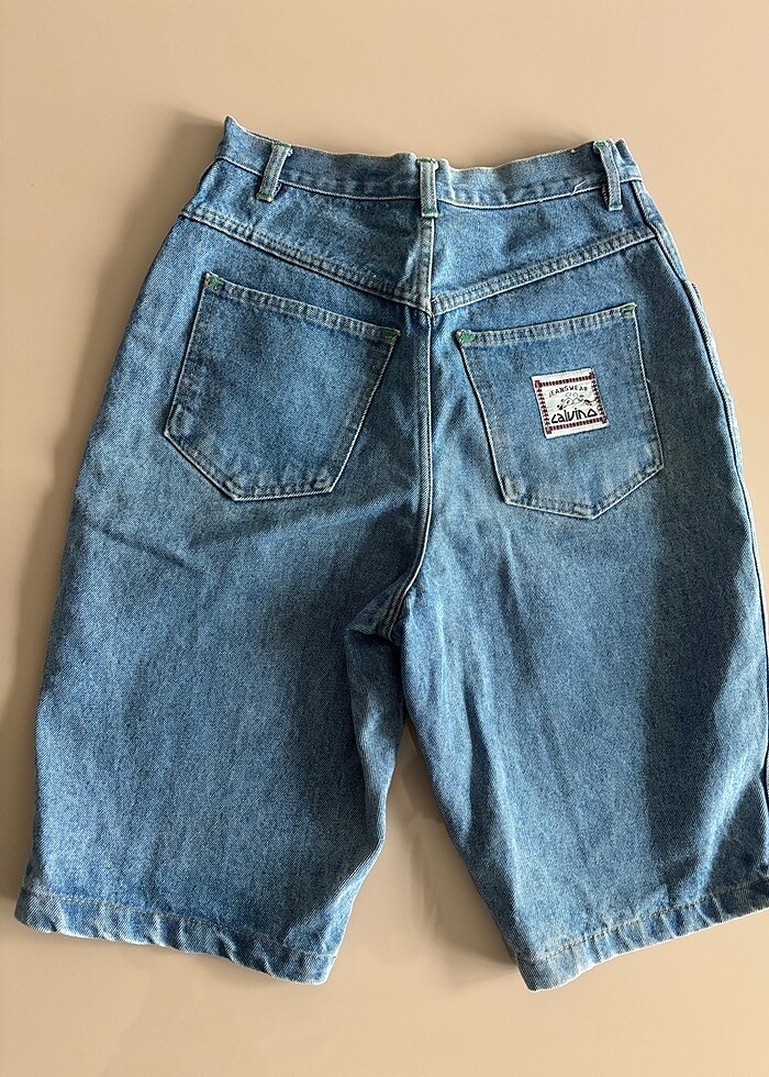 Uzun jean şort - Görsel 3