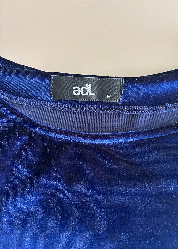 Lacivert kadife elbise adl - Görsel 2