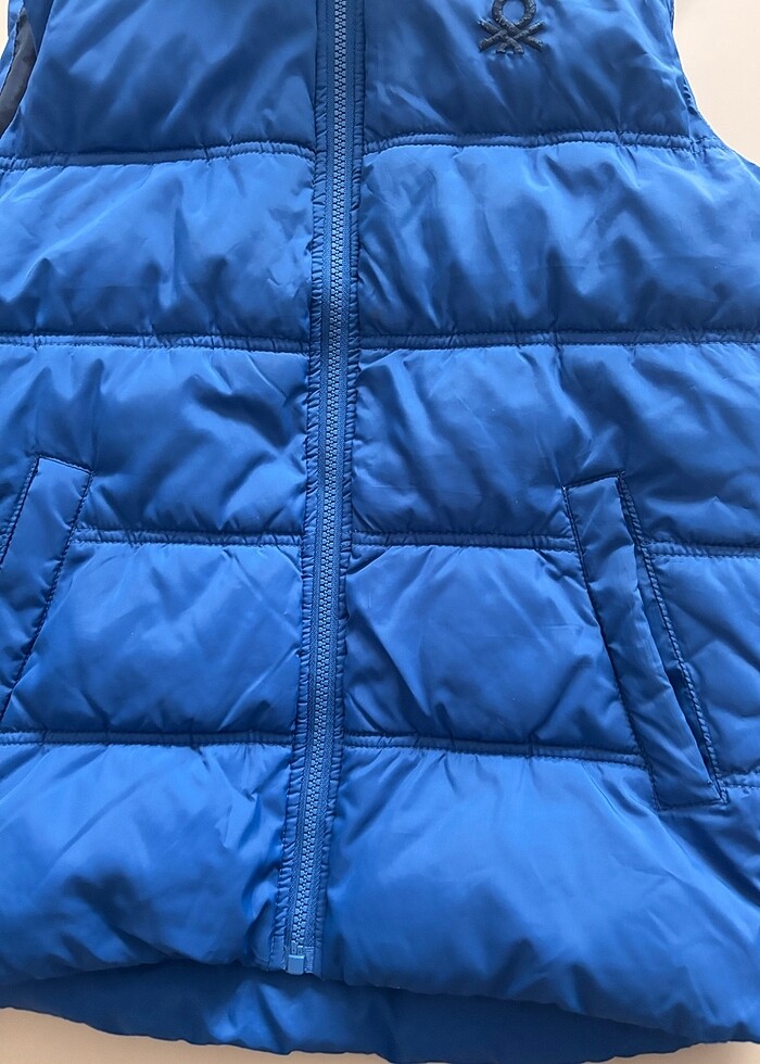Benetton kız çocuk mavi yelek - Görsel 5