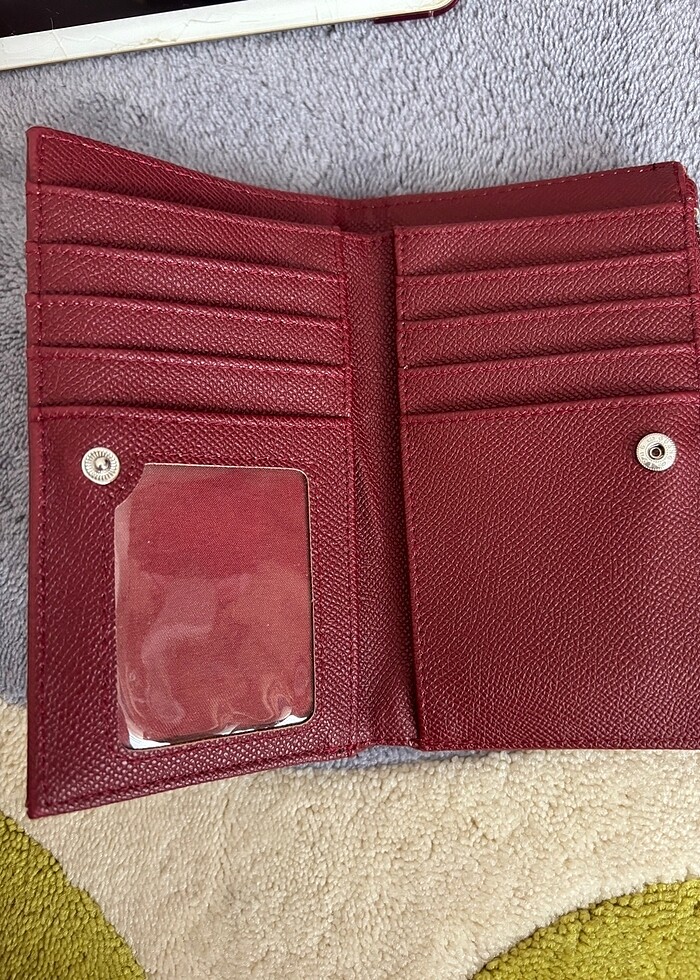 Stradivarius bordo cüzdan - Görsel 4