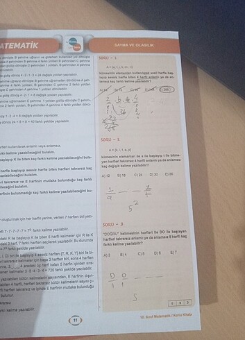  10. Sınıf matematik 