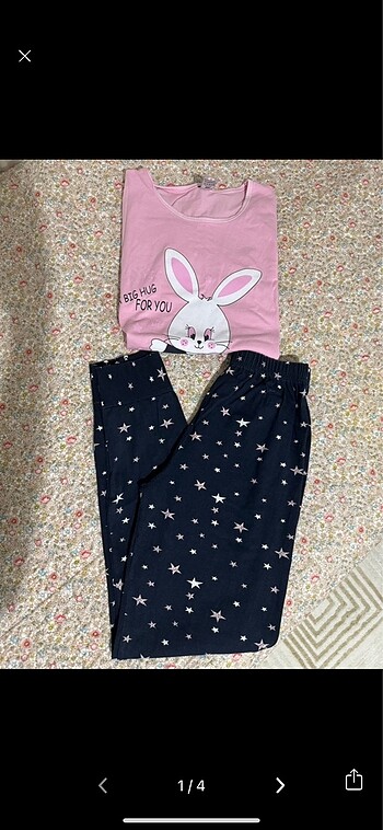 Pamuklu kısa kollu pijama takımı