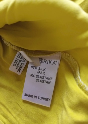 xs Beden Sarı Düğmeli Kısa Kollu Saten ipek Kadın Gömlek Xs Fabrika