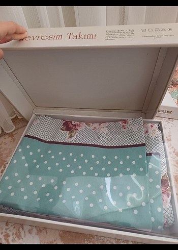 Beden Vintage Turkuaz Puantiyeli Nevresim Takımı
