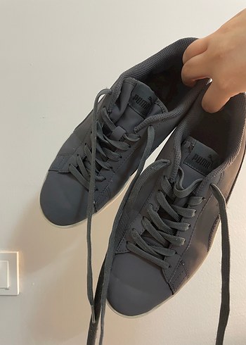 Gri Bağcıklı Kadın/Erkek Spor Ayakkabı