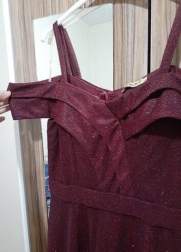 38 Beden bordo Renk Bordo abiye elbise