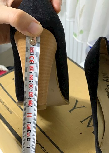 Siyah Süet Blok Topuklu Kadın Stiletto - Görsel 5