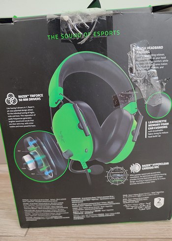 Beden Razer BlackShark V2 X Yeşil Gaming Kulaklık