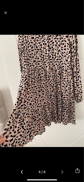s Beden camel Renk Defacto leopar 36 beden elbise