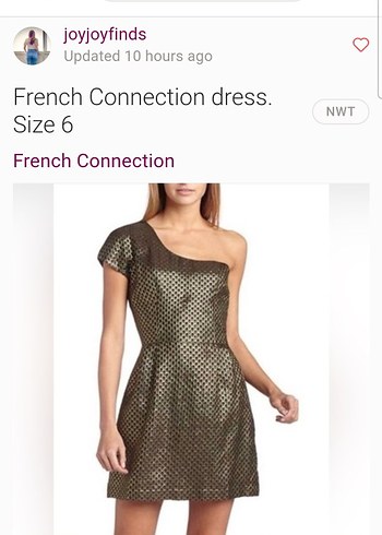 French Connection tek kol siyah Elbise