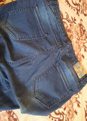 Düğmeli Lacivert Kadın Kot Pantolon - Görsel 7