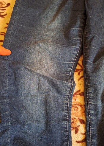 Düğmeli Lacivert Kadın Kot Pantolon - Görsel 5