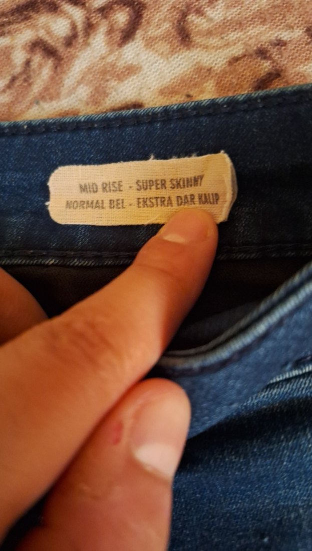 Düğmeli Lacivert Kadın Kot Pantolon - Görsel 2