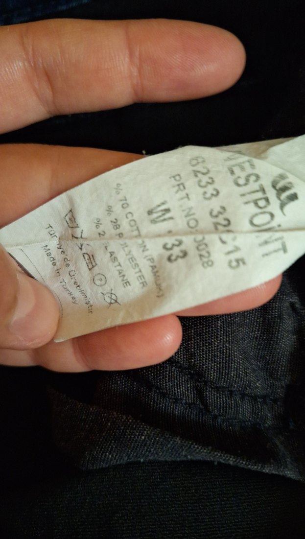 Düğmeli Lacivert Kadın Kot Pantolon - Görsel 3