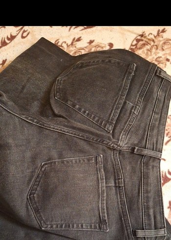 Kadın Siyah Bol Kesim Midi Kot Pantolon - Görsel 5