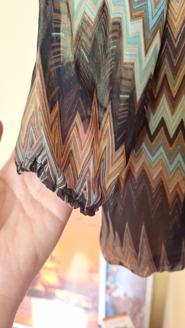 Uzun Kollu Piliseli Bohem Kadın Bluz - Görsel 3