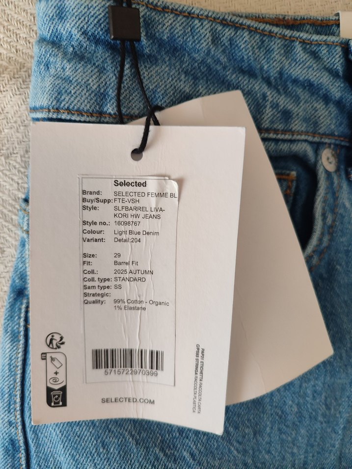 Mavi Bol Kesim Kadın Midi Kot Pantolon - Görsel 4