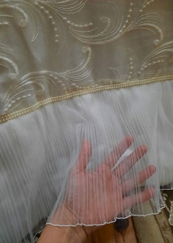 İşlemeli Beyaz Yatak Örtüsü - Görsel 8