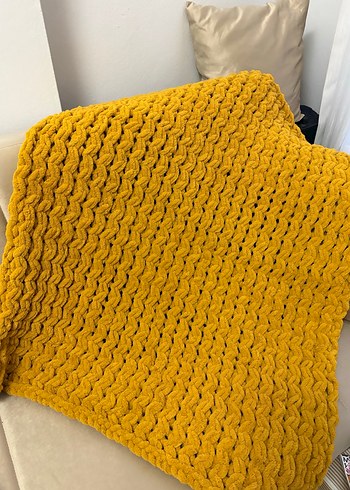 Sarı Örgü Bebek Battaniyesi - Görsel 2