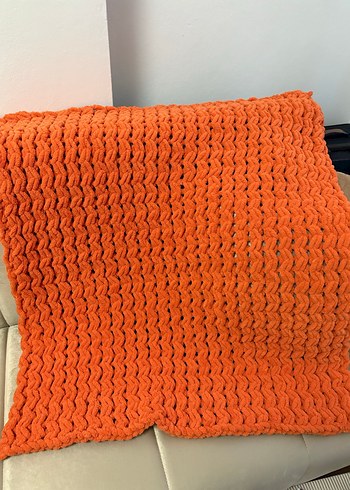 Turuncu Örgü Bebek Battaniyesi - Görsel 2