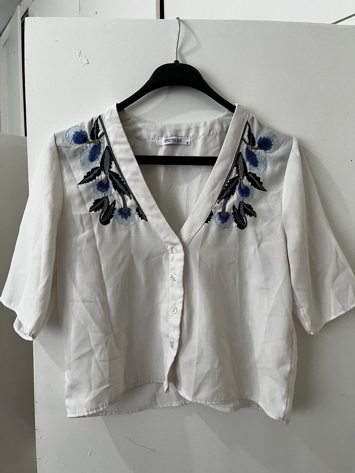 Bohem İşlemeli V Yaka Kolsuz Mini Gömlek - Görsel 2