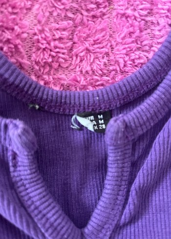 Mor Straplez Kadın Triko Midi Elbise - Görsel 3