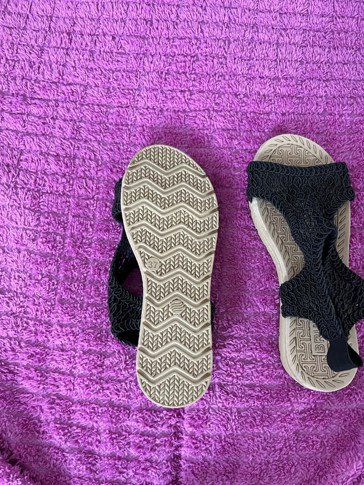 Kadın Siyah Örgü Dolgu Topuklu Terlik - Görsel 2