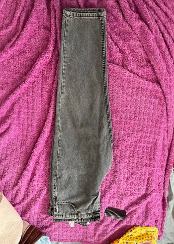 Gri Kadın Bol Kesim Denim Pantolon - Görsel 2