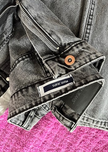 Gri Kadın Bol Kesim Denim Pantolon - Görsel 3