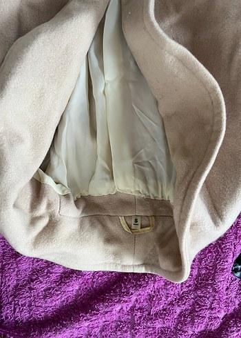 Bej Kadın Midi Boy Düğmeli Ceket - Görsel 2