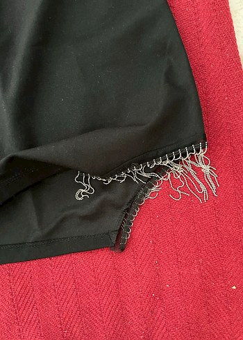 Püsküllü Siyah Midi Kadın Etek - Görsel 3