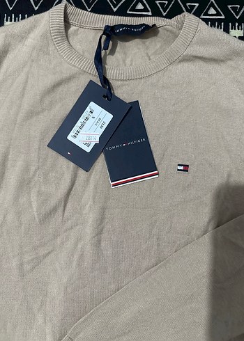Tommy Hilfiger unisex Bej Pamuklu Sweatshirt - Görsel 2