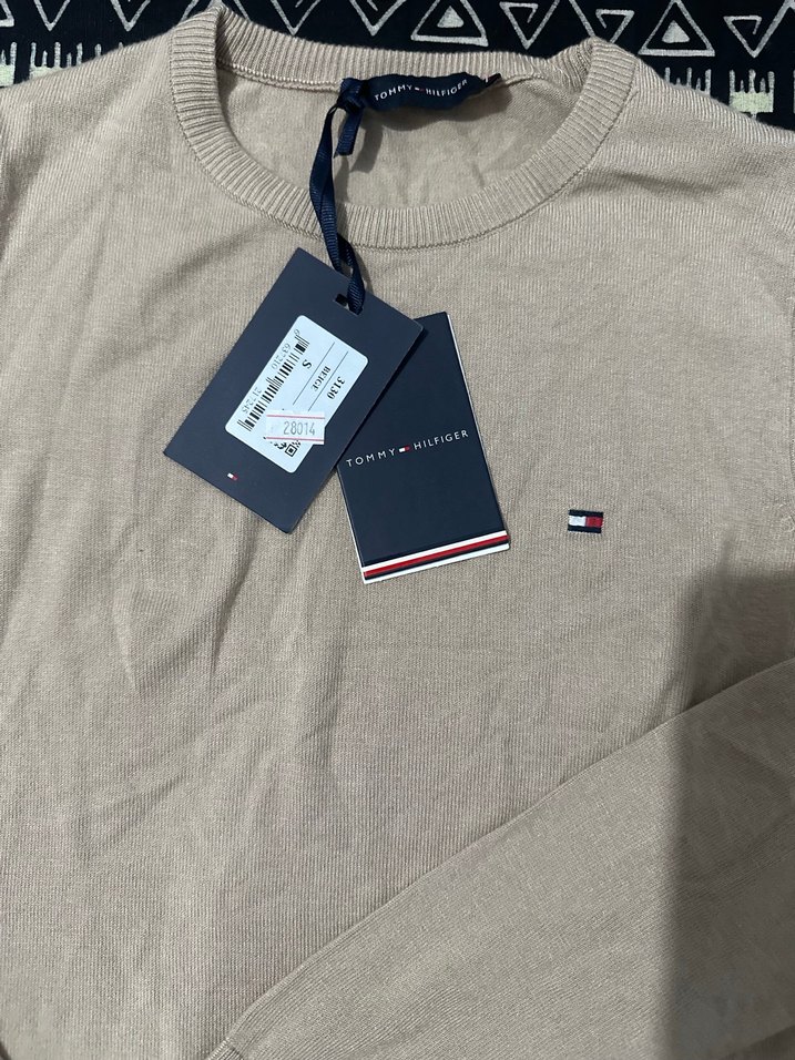 Tommy Hilfiger unisex Bej Pamuklu Sweatshirt - Görsel 2