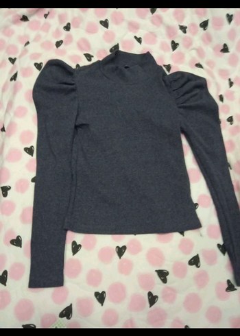 Gri Boğazlı Kadın Triko Kazak - Görsel 3