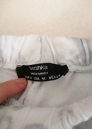 Bershka Gri Batik Desenli Bol Kesim Kadın Pantolon