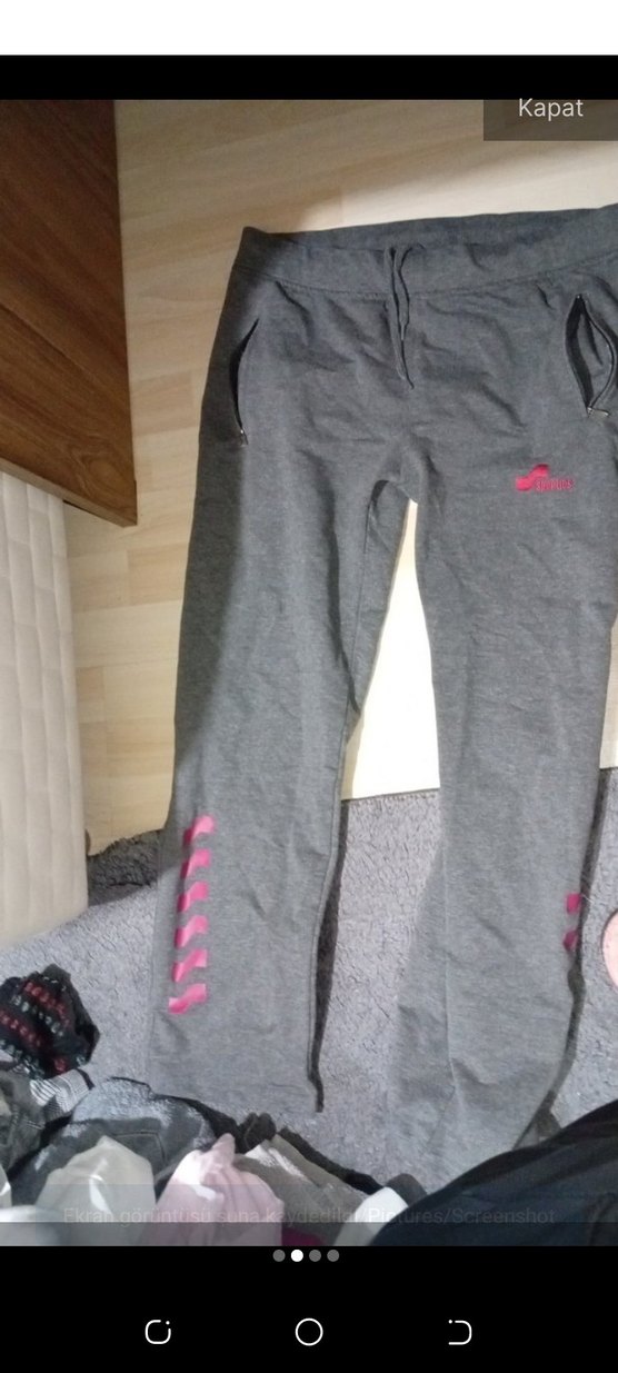 Kadın Gri Fermuarlı Eşofman Altı - Görsel 2