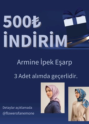 Armine İpek Eşarp - 500 İndirimli