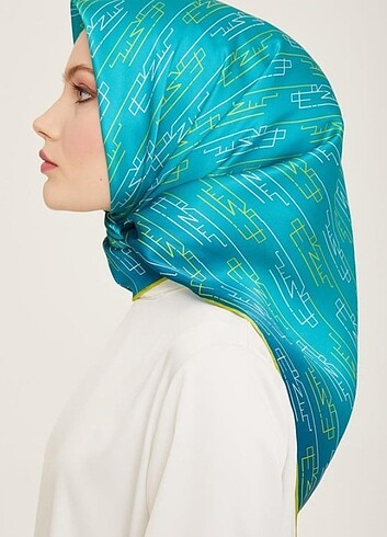 Beden turkuaz Renk Armine Eşarp - 9142 36 - 24 Yaz - Twill İpek
