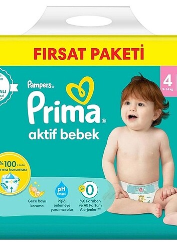 Prima Prima Bebek Bezi Beden:4 (9-14KG) Maxi 74 Adet Fırsat Pk